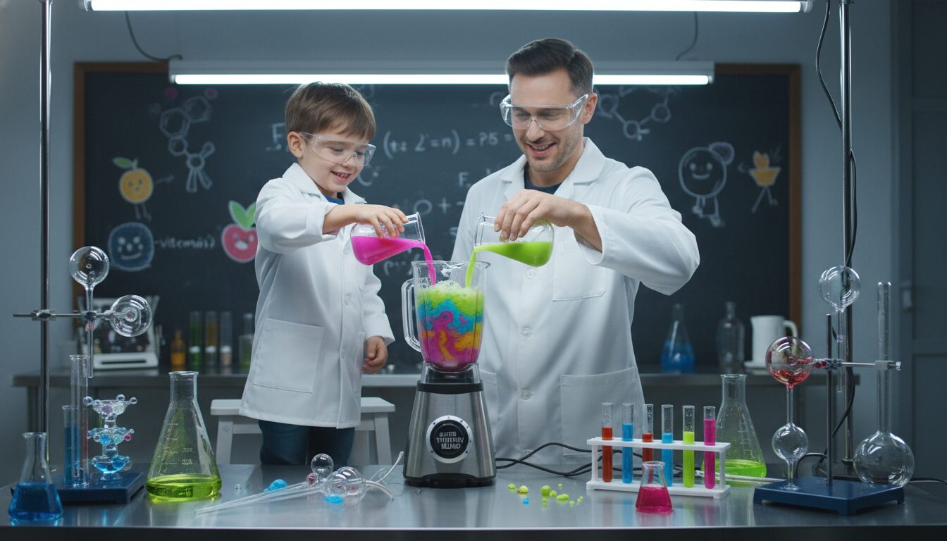 lance-toi dans une expérience gourmande et saine en activant ton laboratoire pour créer un milkshake explosif de vitamines, parfait pour booster ton énergie au quotidien.