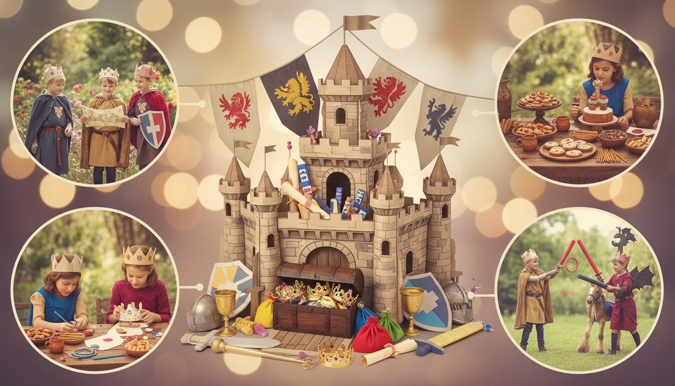 organisez un anniversaire inoubliable pour les enfants de 10 à 12 ans avec notre menu clé en main sur le thème de la quête du royaume médiéval, alliant aventures, animations et repas adaptés.