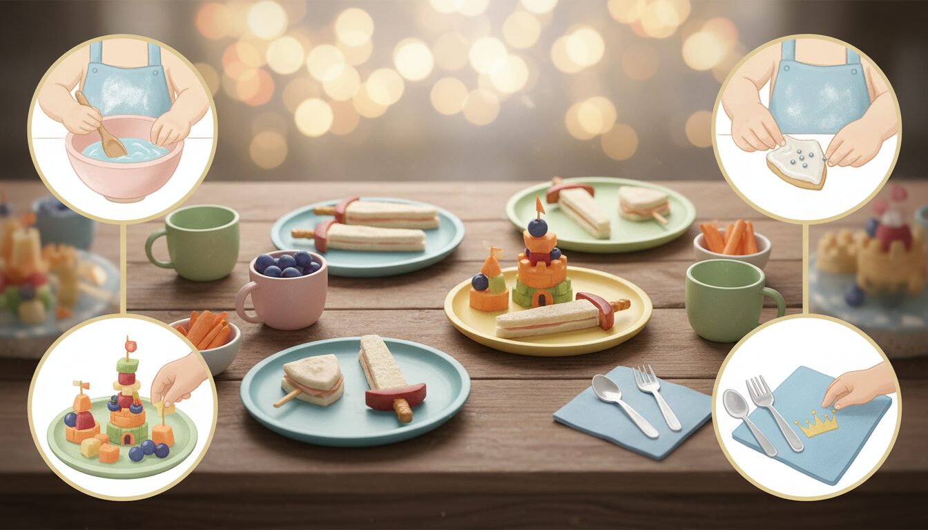 découvrez un goûter à thème express et facile pour les enfants de 3 à 6 ans avec "le banquet des petits chevaliers". idéal pour une fête ludique et gourmande !