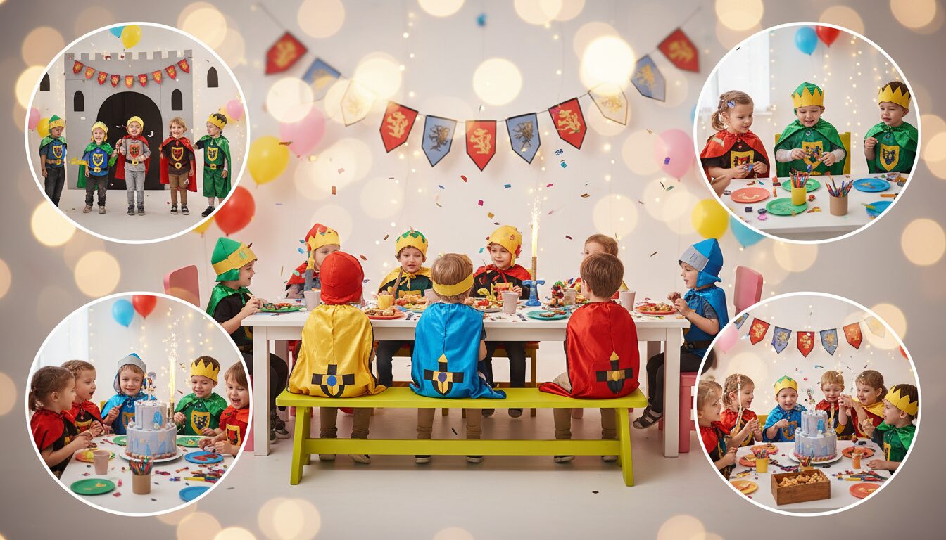 organisez un anniversaire inoubliable avec notre menu clé en main le banquet des petits chevaliers, spécialement conçu pour les enfants de 3 à 6 ans. jeux, repas et ambiance médiévale garantis !