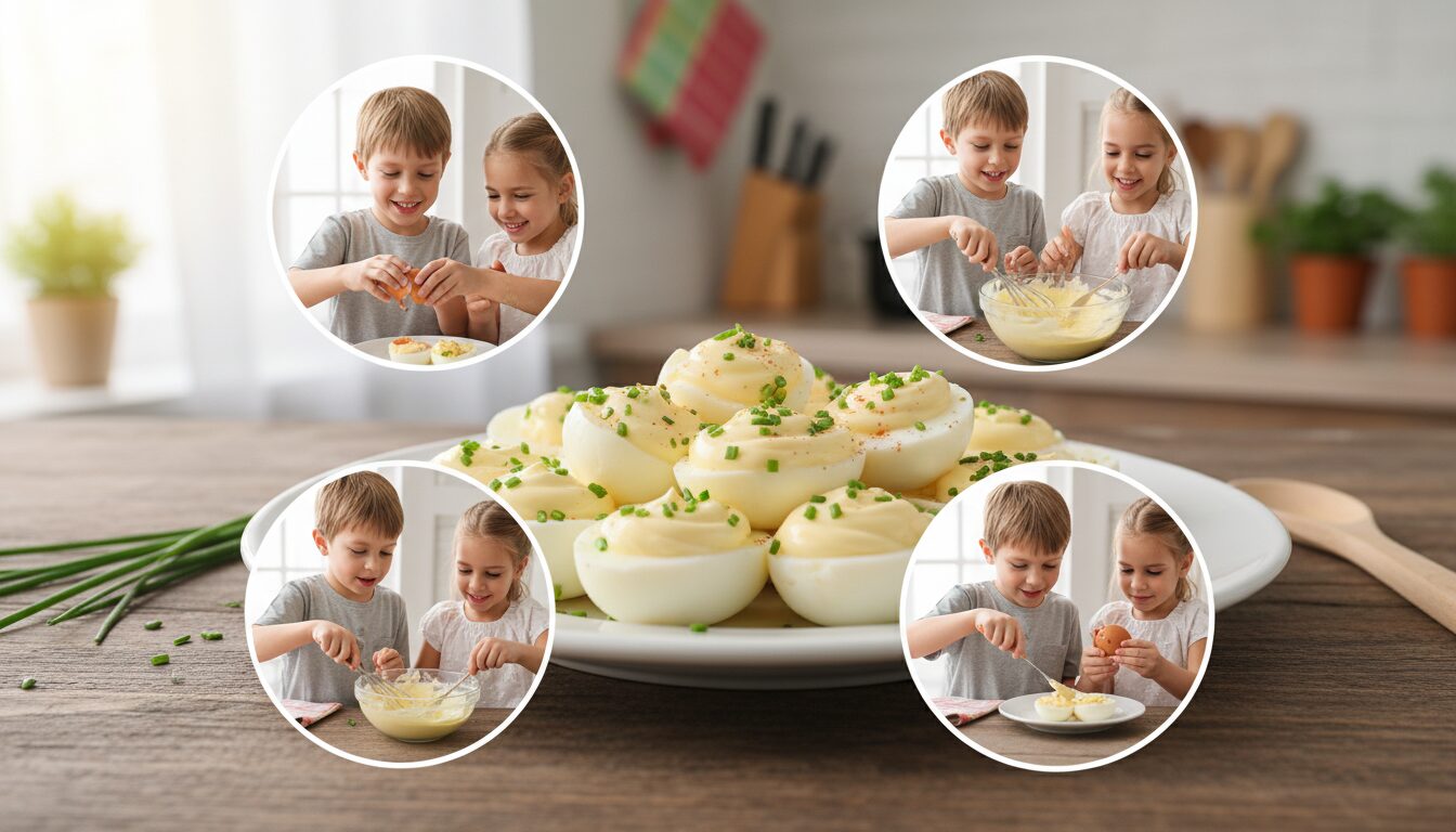 recette facile d'œufs durs mayonnaise maison, idéale à réaliser avec les enfants pour un moment convivial et gourmand en famille.