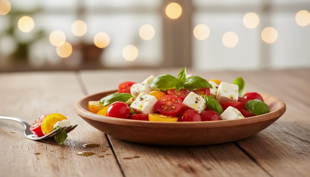 découvrez une recette simple et amusante de salade de tomates cerises au basilic, idéale pour initier les petits cuistots aux plaisirs de la cuisine fraîche et saine.