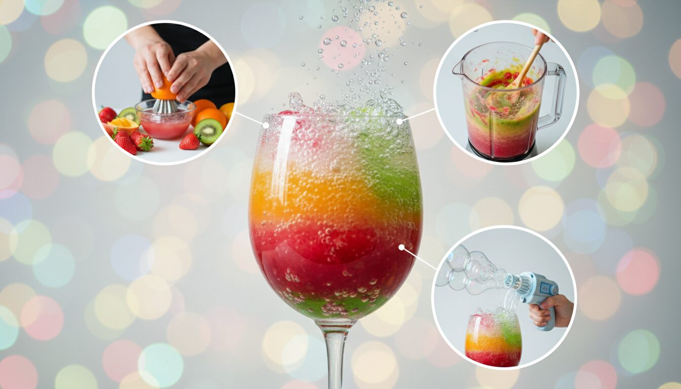 découvrez la création du nectar fruité au pistolet à bulles, une technique innovante pour des boissons pétillantes et savoureuses.