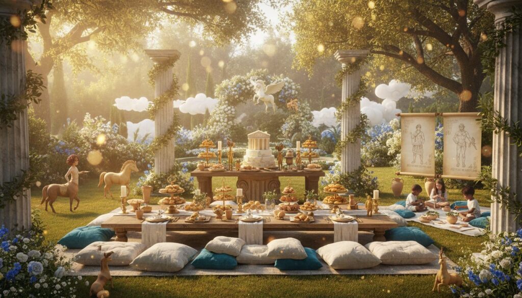 découvrez comment créer une ambiance mythologie grecque magique pour un anniversaire d'enfants de 10 à 12 ans, avec des décorations, jeux et activités thématiques inoubliables.