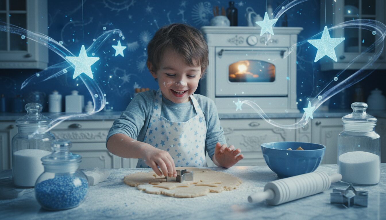 découvrez un dessert lunaire enchanteur, mêlant étoiles de vanille délicates et une touche de sorcellerie gourmande pour un voyage gustatif magique.