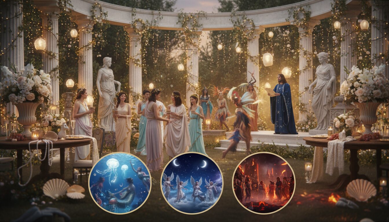 organisez une fête mythologique clé en main avec un planning détaillé, une décoration immersive et des animations captivantes pour une expérience inoubliable.
