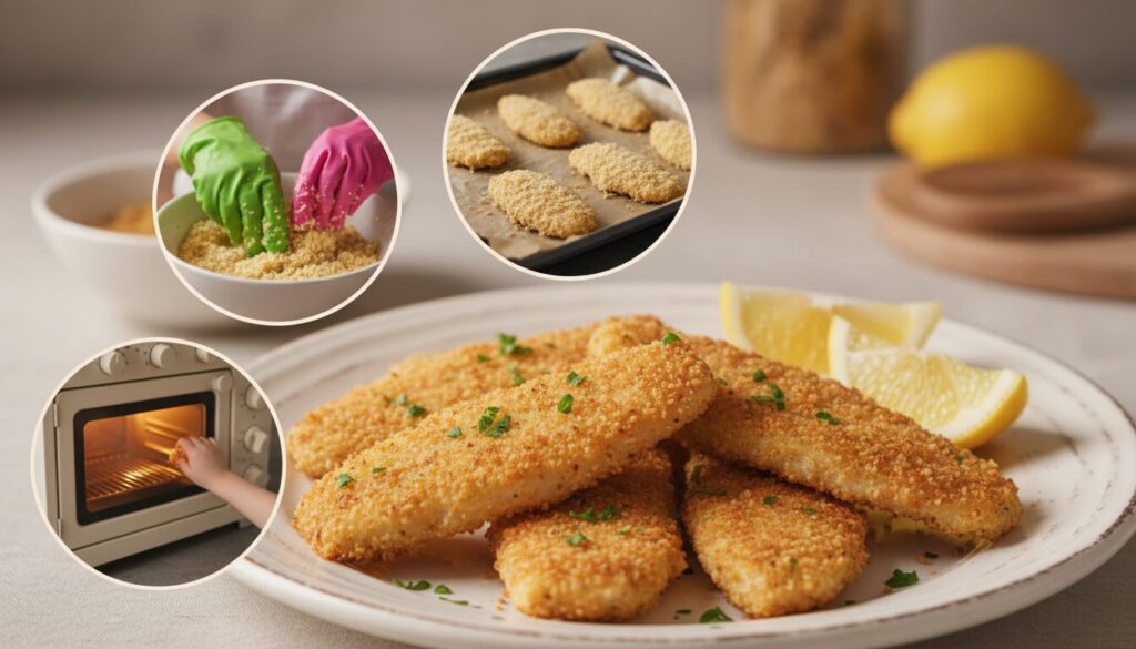 découvrez notre recette facile de filets de poisson panés au four, parfaite pour les petits chefs en herbe. un plat savoureux et sain à partager en famille !