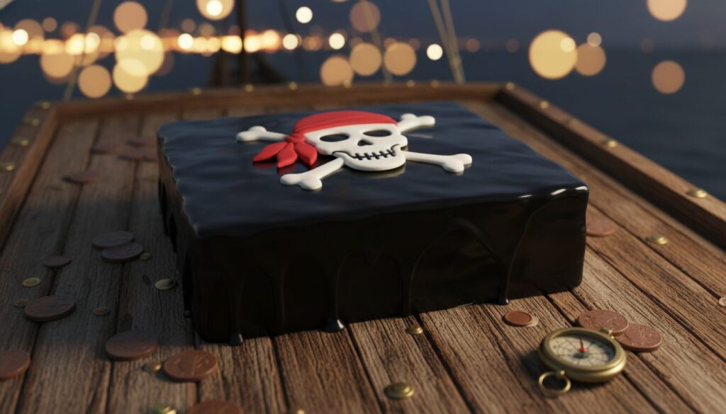 découvrez notre gâteau drapeau noir, parfait pour les équipages affamés en quête d'une douceur originale et délicieuse.