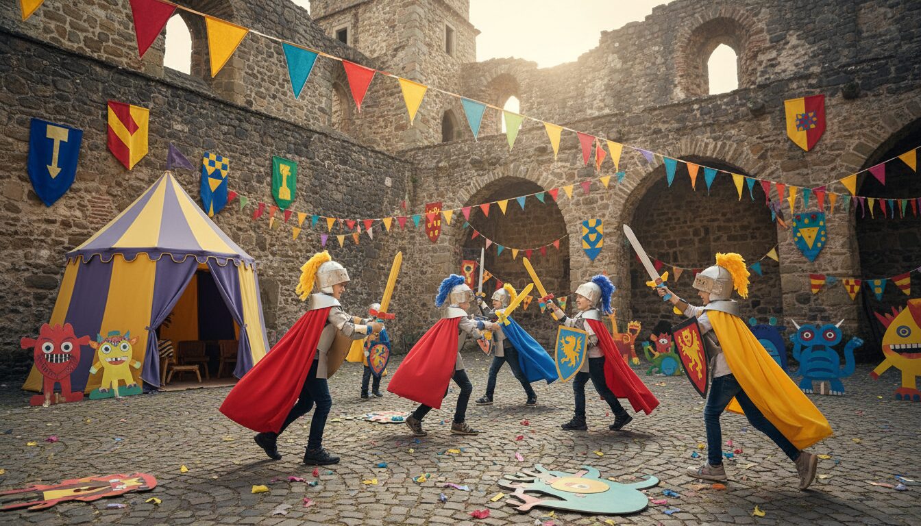 organisez une fête chevaliers inoubliable avec notre kit clé en main comprenant idées créatives et matériels inclus pour une célébration réussie.
