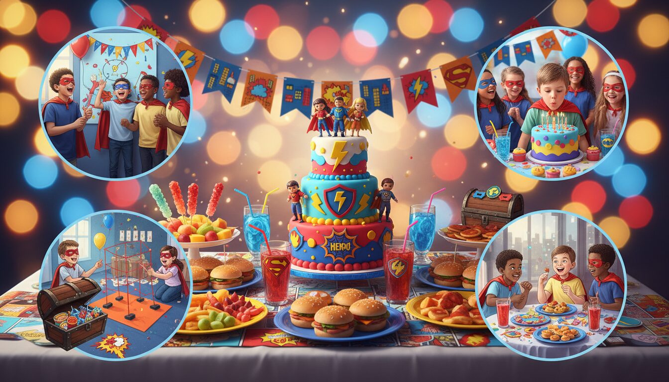 découvrez notre menu d'anniversaire clé en main la ligue des jeunes héros, spécialement conçu pour les enfants de 10 à 12 ans. une fête inoubliable pleine d'aventures et de surprises !