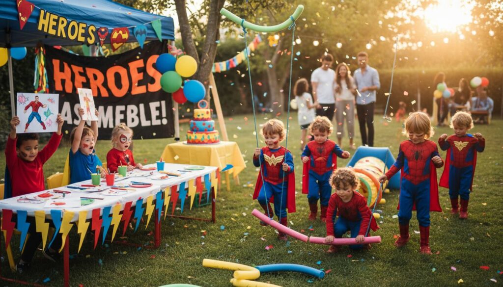 découvrez le menu d'anniversaire clé en main 'l’entraînement des mini-héros', spécialement conçu pour les enfants de 3 à 6 ans. un anniversaire ludique et gourmand pour petits aventuriers !