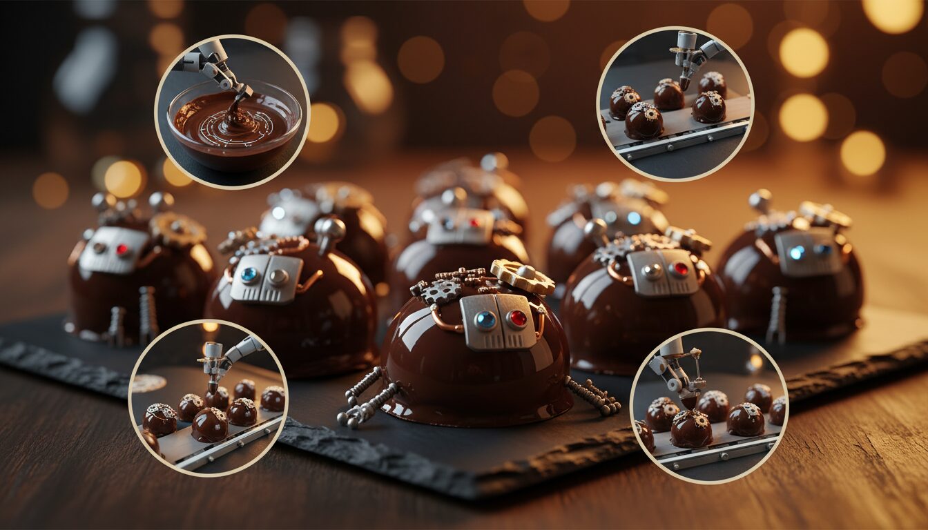 découvrez comment allier technologie et gourmandise en confectionnant des truffes robotiques sucrées dans cette mission chocolatée unique et innovante.