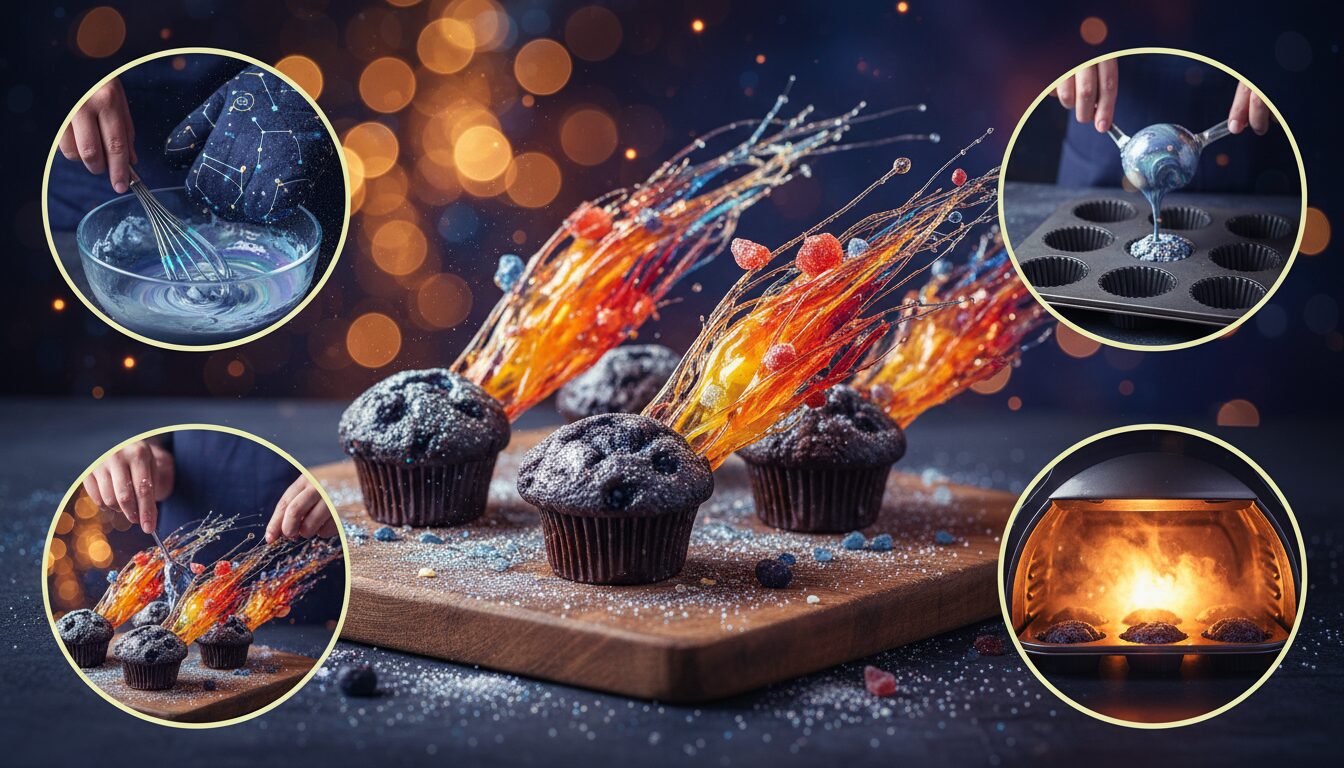 découvrez nos muffins comètes, une délicieuse recette pour un goûter astronaute plein de saveurs et de plaisir céleste !