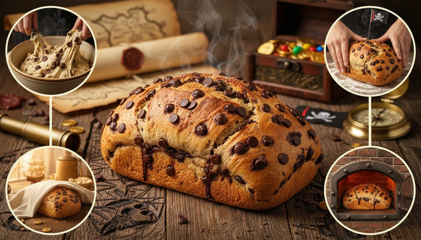 découvrez notre pain aux pépites de trésor, une gourmandise parfaite pour les pirates en quête de saveurs généreuses et surprenantes. un délice à partager en famille !
