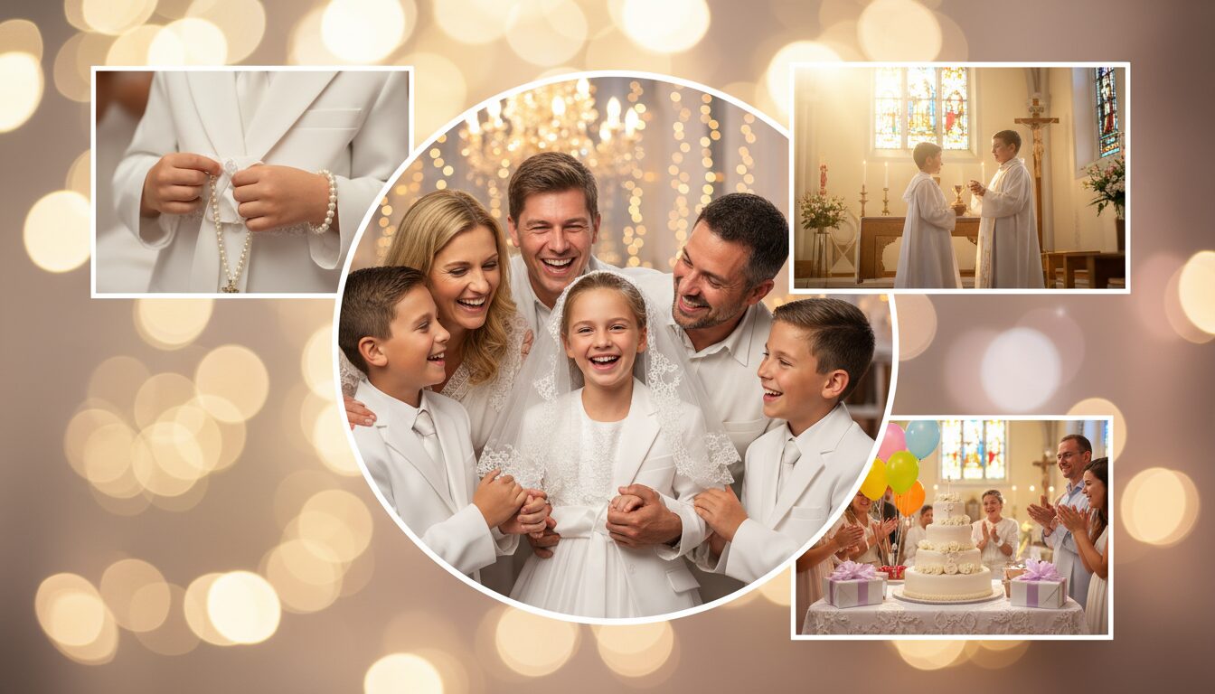 célébrez la communion de votre enfant en partageant un moment de joie et de bonheur en famille et entre proches.