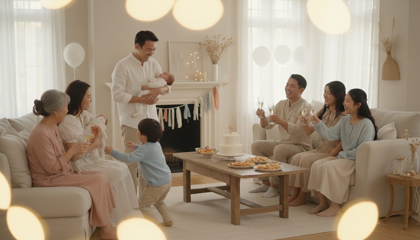 organisez un baptême intime et joyeux avec nos idées de petites fêtes familiales, pour des moments chaleureux et inoubliables en famille.