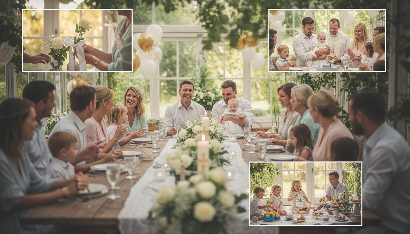 organisez des petites fêtes familiales réussies pour un baptême intime et joyeux, avec des moments chaleureux et conviviaux en famille.