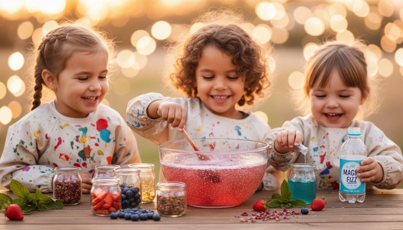 découvrez notre potion pétillante à la fraise, une boisson aux bulles magiques qui éveille les sens et émerveille les papilles.