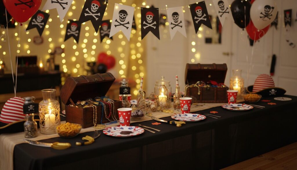 organisez un goûter express sur le thème pirate pour les 10-12 ans et offrez-leur une ambiance amusante et conviviale, parfaite pour des moments de fête inoubliables.