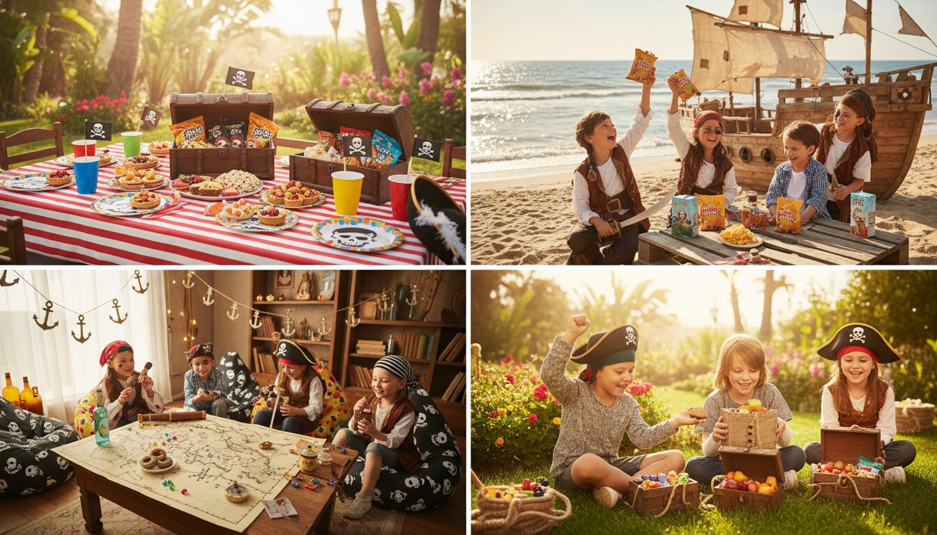 organisez un goûter express réussi pour les enfants de 10 à 12 ans avec une ambiance pirate amusante et originale. idées simples et rapides pour un moment convivial et festif.