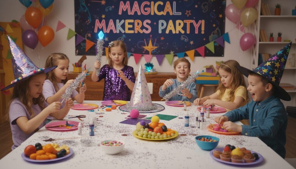 atelier créatif facile sur le thème de la magie, spécialement conçu pour les enfants de 3 à 6 ans, parfait pour animer un goûter ludique et magique.