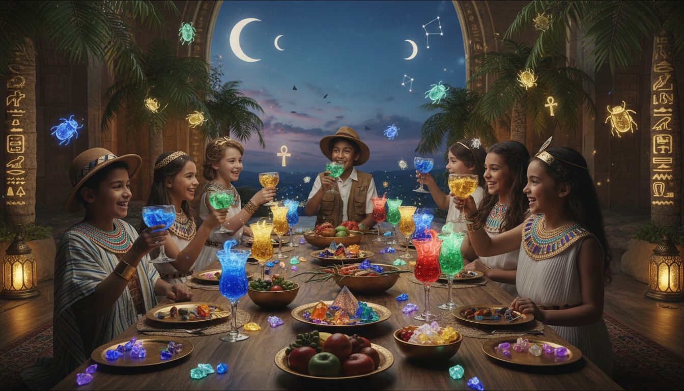 découvrez la boisson du banquet d’anubis, une recette magique et délicieuse conçue spécialement pour les petits aventuriers en quête de saveurs mystérieuses et rafraîchissantes.