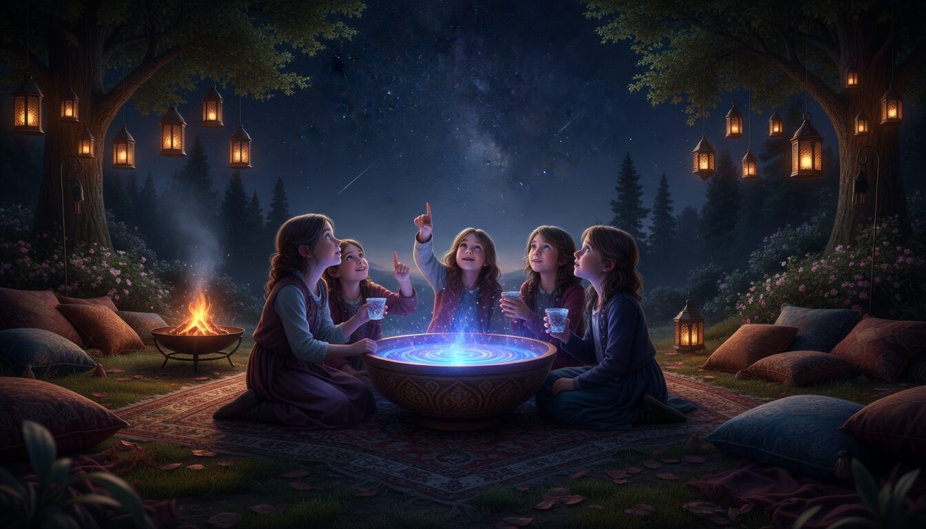 découvrez la boisson magique d’enlil, idéale pour un goûter enchanté sous les étoiles. savourez un moment unique et féerique en famille ou entre amis.