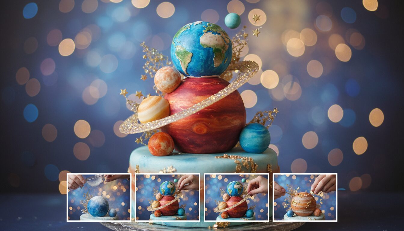 découvrez notre cake planétaire, la pâtisserie parfaite pour un goûter intergalactique plein de saveurs et d'émerveillement cosmique.