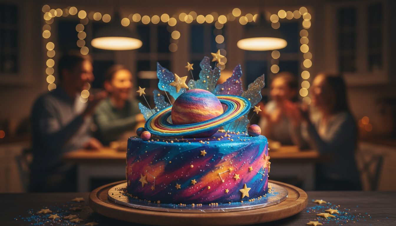 découvrez notre cake planétaire, une douceur parfaite pour un goûter intergalactique qui ravira petits et grands avec ses saveurs cosmiques.