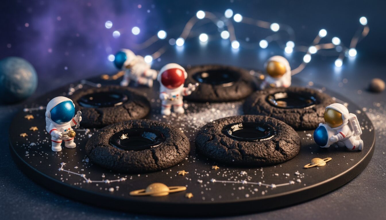 découvrez nos cookies trou noir, spécialement conçus pour les mini astronautes gourmands. un voyage gourmand interstellaire à chaque bouchée !