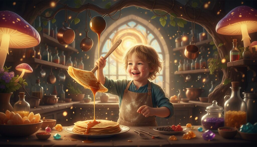 découvrez nos délicieuses crêpes ensorcelées, parfumées à la liqueur de caramel enchantée, pour un moment gourmand et magique.