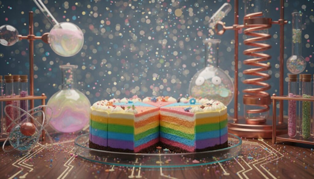 découvrez une démonstration explosive où un gâteau au fromage se transforme en neutrons sucrés, une expérience culinaire unique alliant science et gourmandise.