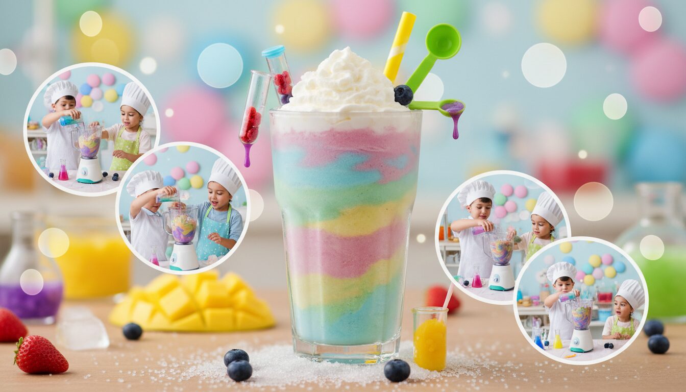 découvrez une expérience ludique et rafraîchissante avec notre smoothie givré, spécialement conçu pour éveiller la curiosité des mini savants en herbe tout en s'amusant.