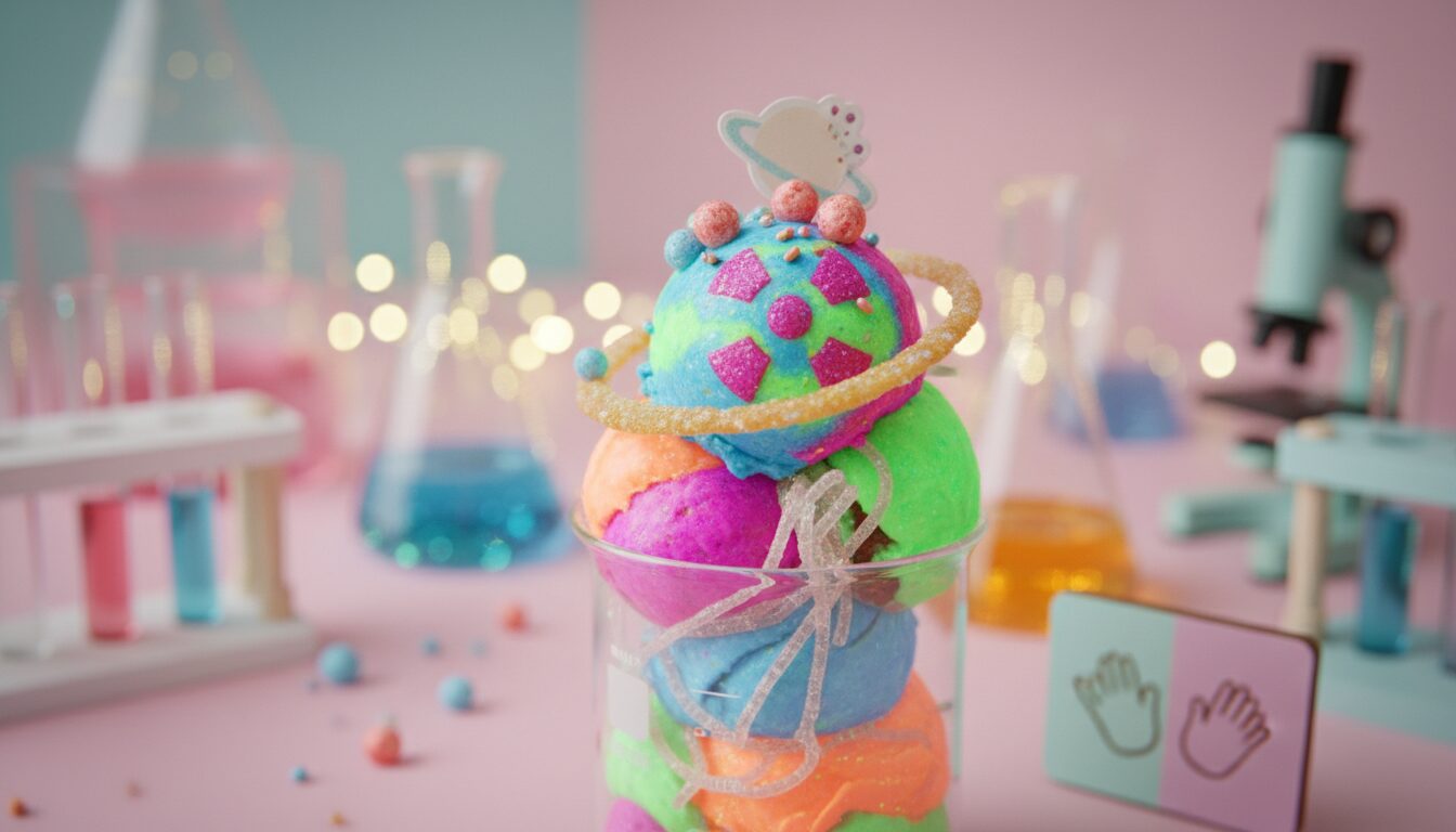 découvre le laboratoire des petites mains et apprends à fabriquer ta propre glace atomique. une activité ludique et créative pour petits explorateurs gourmands !