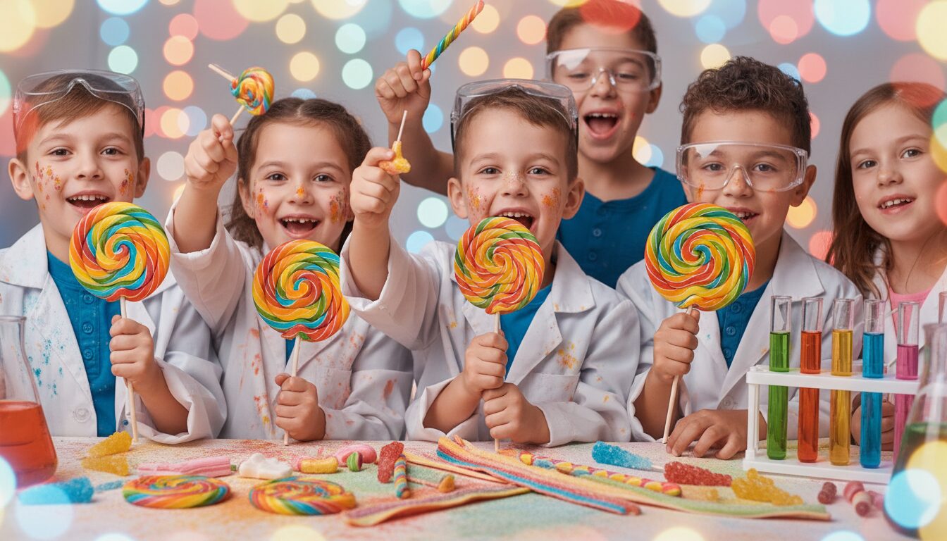 laisse libre cours à ton imagination et crée ta confiserie volante aux éclats arc-en-ciel, un voyage sucré et coloré unique en son genre.