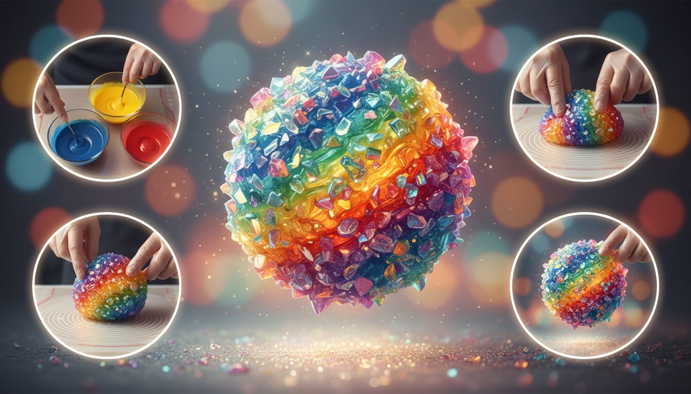 laisse libre cours à ton imagination et crée ta propre confiserie volante aux éclats arc-en-ciel, un délice sucré et coloré qui émerveillera tous les gourmands.