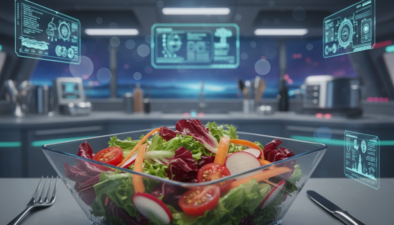 découvrez une recette de salade colorée, idéale pour les équipages en orbite, alliant fraîcheur et nutrition pour un repas spatial savoureux et équilibré.