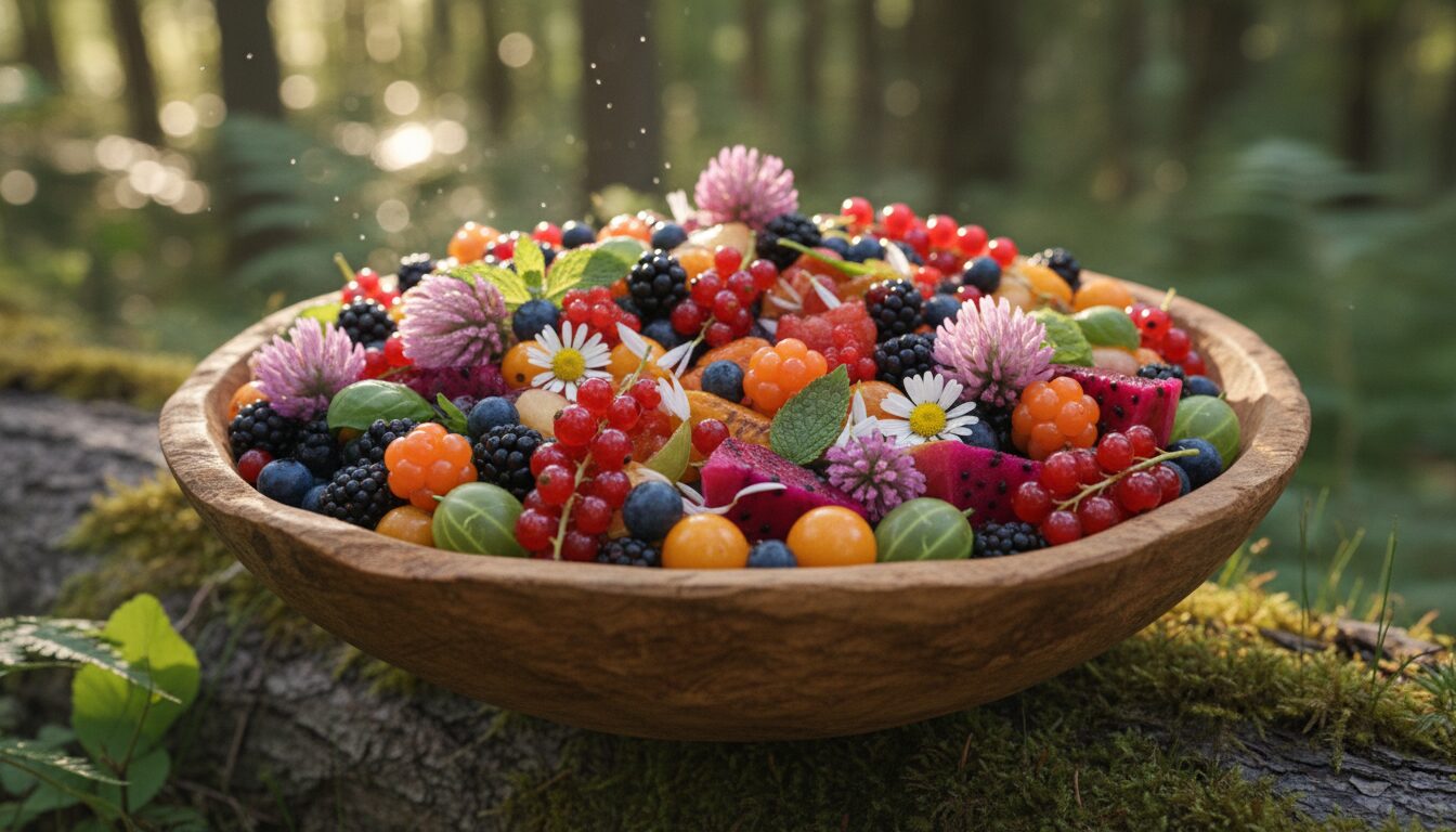 découvrez la salade de fruits sauvages de la vallée des géants disparus, une recette fraîche et naturelle aux saveurs authentiques des trésors de la nature.