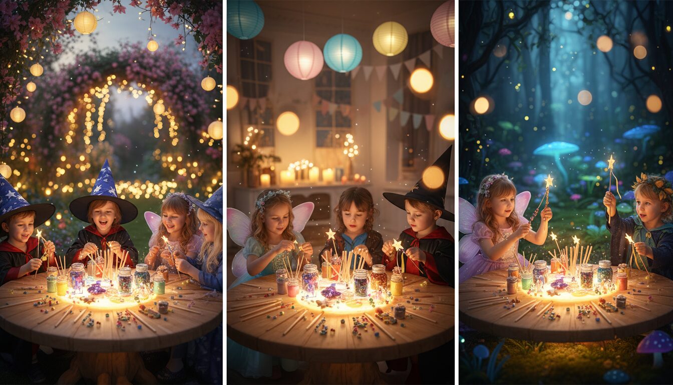 participez à un atelier créatif de fabrication de baguettes magiques pour enfants de 3 à 6 ans, idéal pour une fête magique pleine d'amusement et d'imagination.