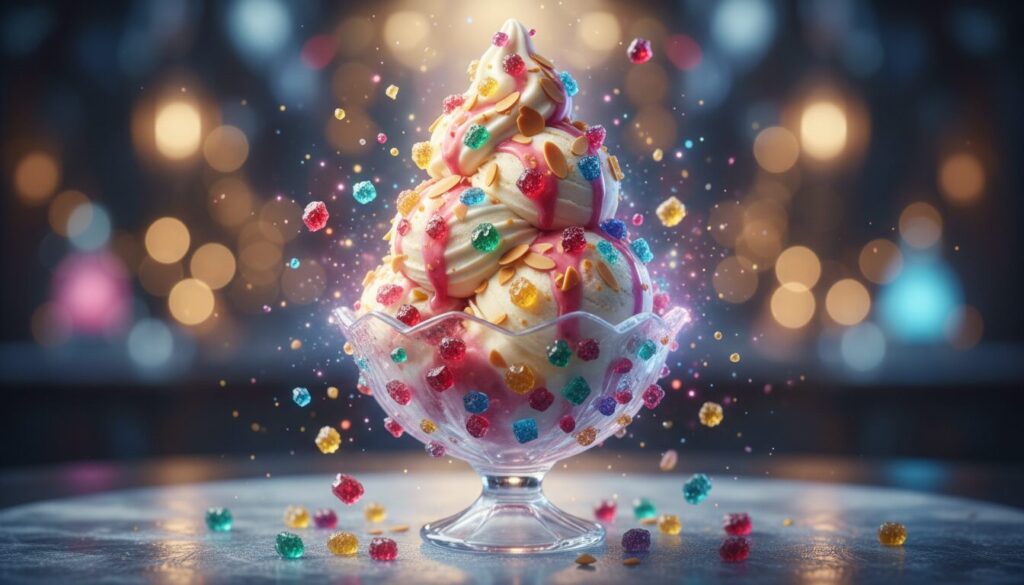 découvrez nos coupes glacées aux cristaux de fruits enchantés, une douceur magique alliant fraîcheur et éclats fruités pour un plaisir gourmand et inédit.