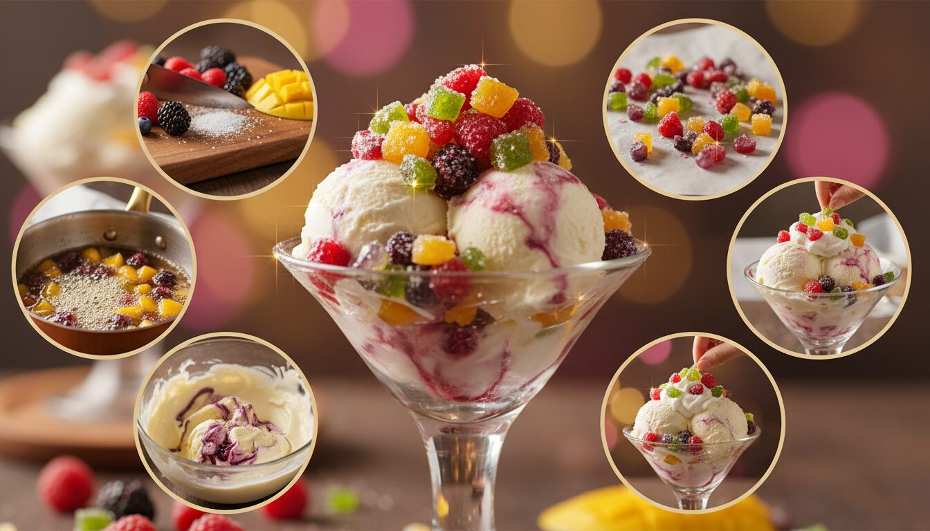 découvrez nos coupes glacées aux cristaux de fruits enchantés, une expérience gourmande et magique qui ravira vos papilles à chaque bouchée.