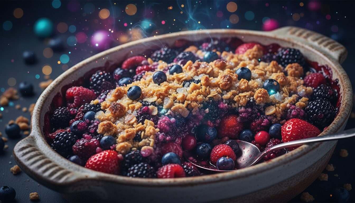 découvrez un crumble météorite aux fruits rouges, un dessert irrésistible alliant croustillant et douceur fruitée pour régaler vos papilles.