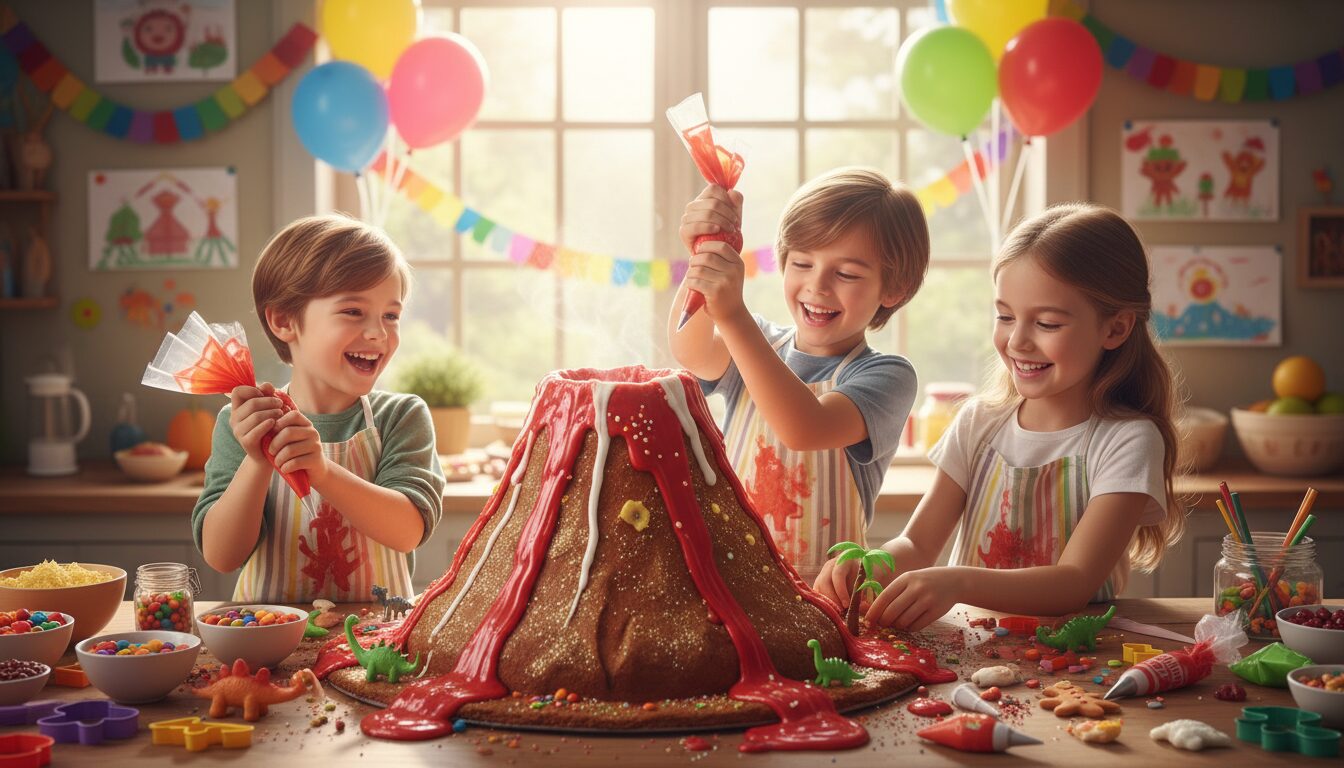 découvrez le pain d’épices du volcan en éruption, une gourmandise originale et ludique spécialement conçue pour les enfants courageux qui aiment l'aventure et les saveurs épicées.