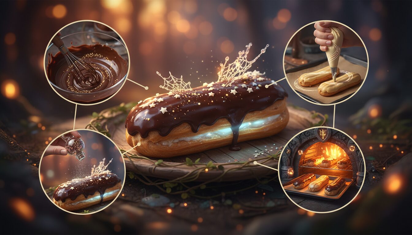 découvrez les éclairs magiques au chocolat de la contrée enchantée, une délicieuse pâtisserie alliant goût intense et féérie pour ravir vos papilles.